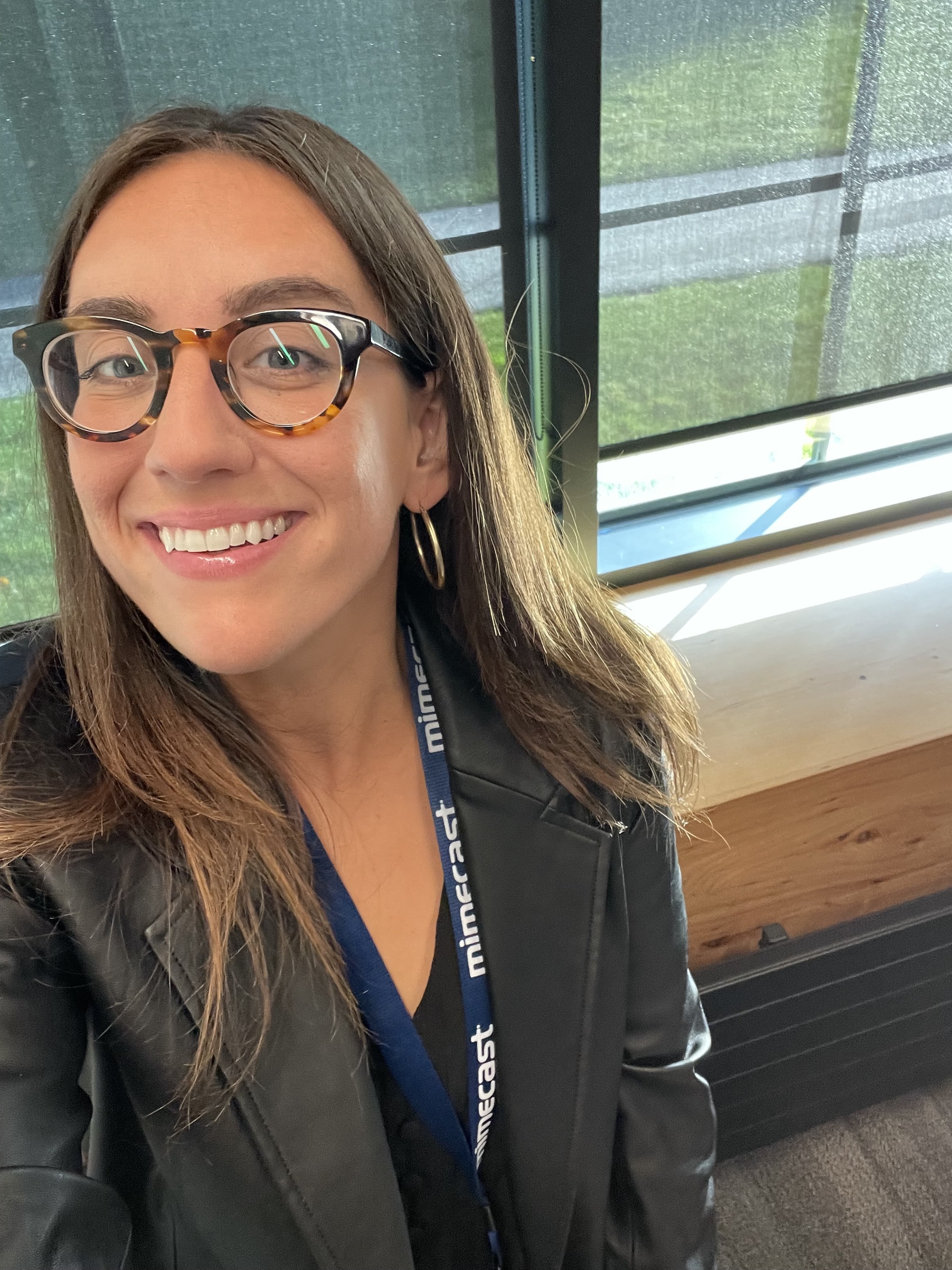 a woman smiling at camera