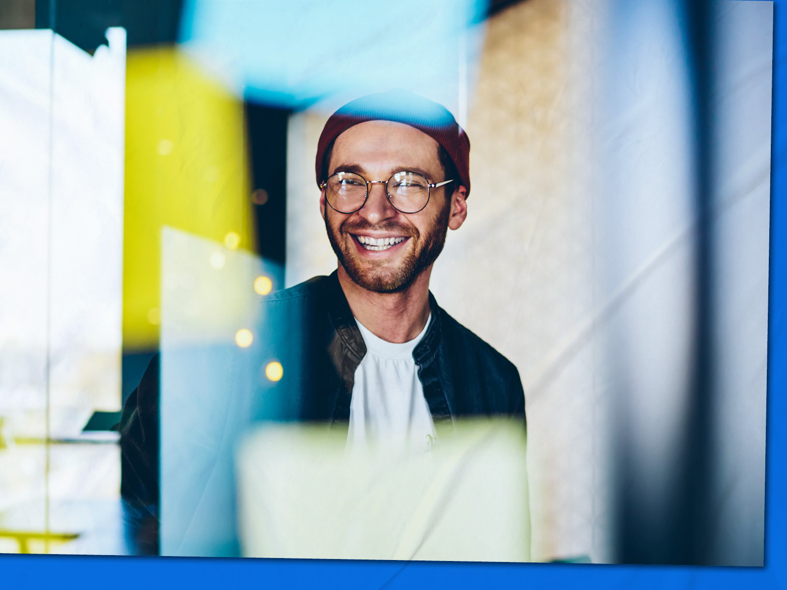 a man smiling at camera