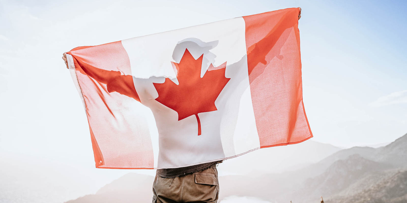 a person holding a flag