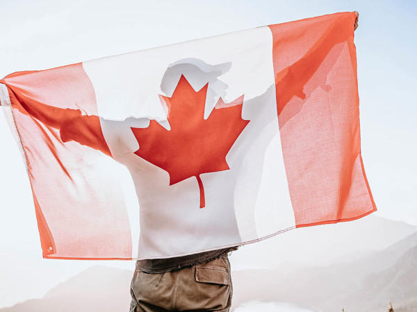 a person holding a flag