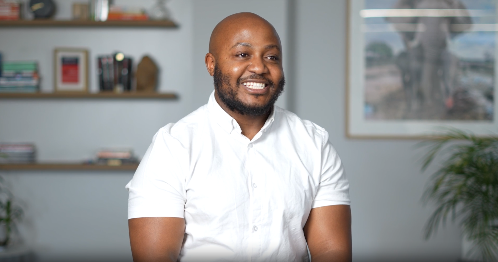 a man in a white shirt