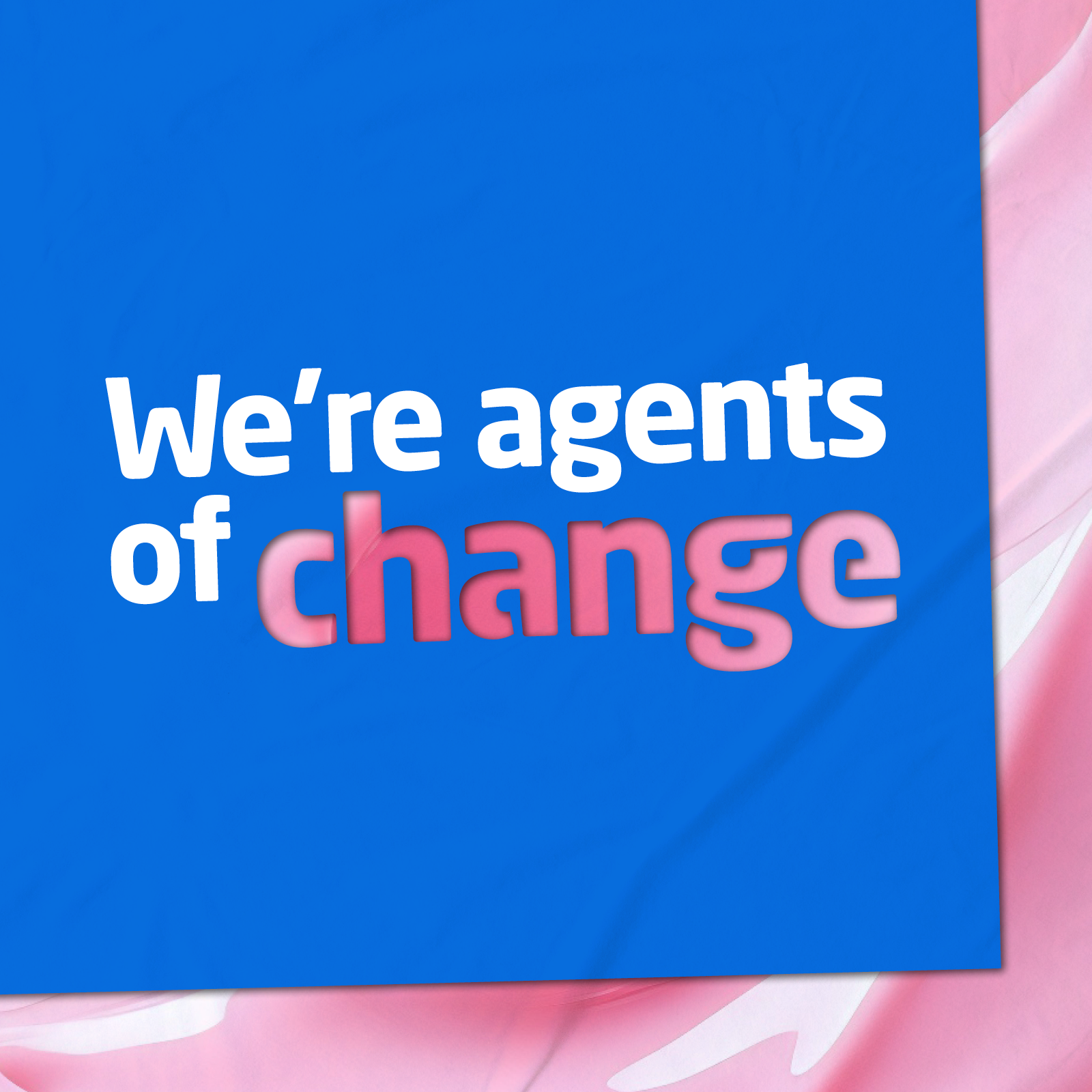 a blue square with white text on it